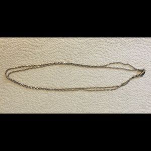 Silver double chain necklace